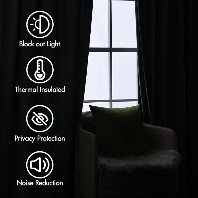 MIULEE Velvet Curtains 72 inches - Luxury Blackout Curtains for Bedroom Living Room Thermal Insulated Super Soft Window Drapes Rod Pocket & Back Tab, Sage Green, W52 x L72 inches, 2 Panels