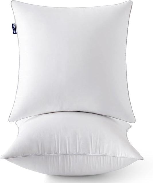 MIULEE 22 x 22 Pillow Inserts (Set of 2) -Decorative Throw Pillows for Sofa Couch with 100% Cotton Covers