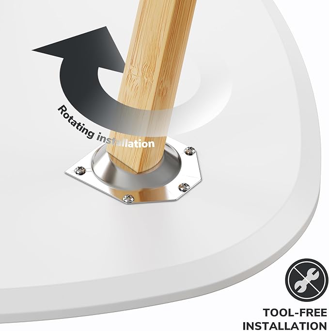 BAMEOS Bamboo Nesting Triangle End Table,Set of 2 Coffee Table Modern Minimalist Side Table for Living Room, Balcony in White