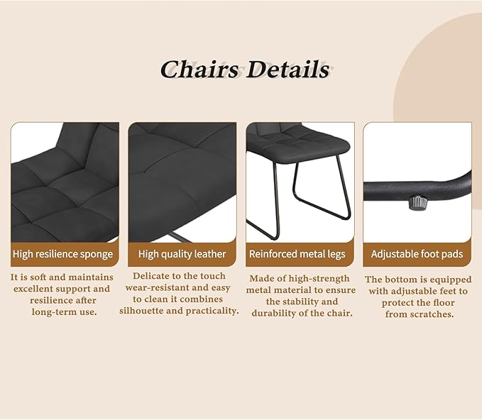 ZckyCine 79" Expandable Walnut Dining Table with 6 PU Leather Chairs, 7-Piece Modern Dining Set, Sturdy Metal Legs, Adjustable 63"-79" Rectangle Table for Kitchen & Dining Room