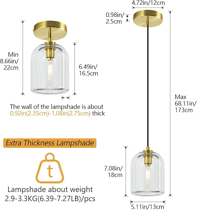 Modern Gold Pendant Lights Kitchen Island Ceiling Chandelier Indoor Crystal Hanging Light Fixtures for Dining Room Kitchen Living Room Bedroom（3Pack）