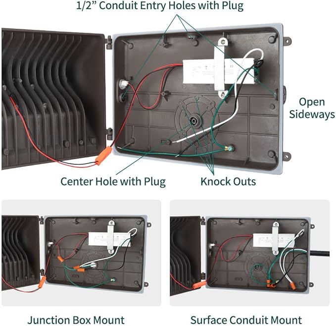 100W LED Wall Pack with Dusk to Dawn Photocell, 13000lm (350W MH Equiv.) 5000K 100-277V, Commercial Grade Waterproof Outdoor Wall Pack LED Lighting, ETL Listed