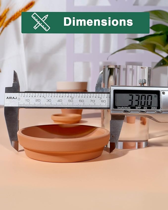 vensovo 3 Inch Terracotta Plant Saucer Pots Tray - 32 pcs Mini Planter Saucers for Indoor & Outdoor Plants, Small Clay Trays Perfect for 2 Inch 2.5Inch Flower Pot