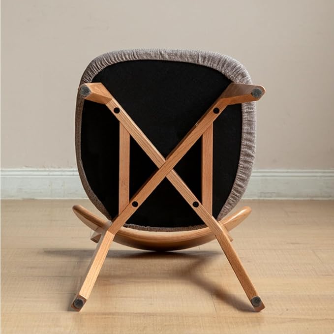 100% Solid Oak Wood Dining Chairs,Mid Century Modern Dining Chairs with Upholstered Cushion,Kitchen,Dining Room Chairs Set of 1/2/4 (1, Original Color White Upholstery)