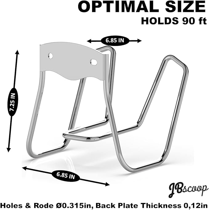 JBscoop Garden Hose Holder, Garden Hose Hanger Wall Mount for Water Hose, Extension Cords, Air Compressor Hose, Heavy Duty & Rust Proof (90 Feet)