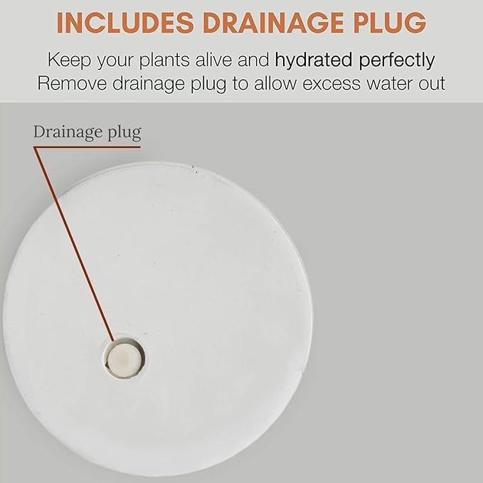 Fox & Fern 12" & 14.6" Large Planters (Set of 2) — Premium Lightweight Fiberstone Matte White Plant Pots with Drainage Plug; Extra Large Planters for Indoor & Outdoor; Weather Resistant & UV Resistant