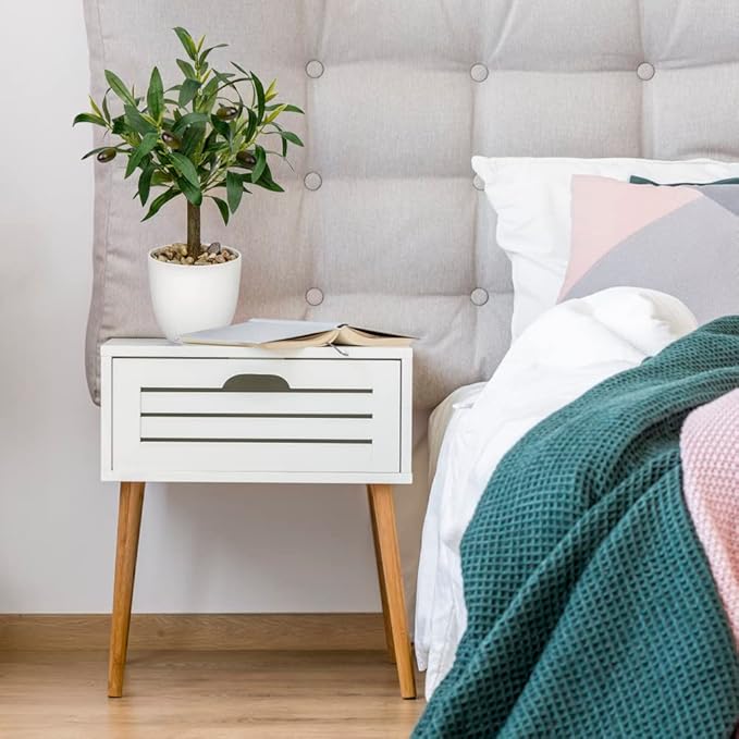 Artificial Olive Tree15'' Small Faux OliveTree Fake Olive Plants with White Pot for Home Bedroom Table Shelf Office Hotel Decor, Briful