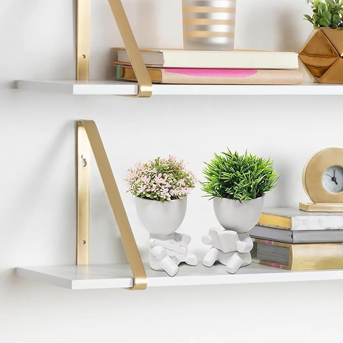 Zerzsy Fake Succulent, Mini Succulents Plants Desk Plant for Office Decor for Women, Cute Fake Plants Bathroom Decor - Set of 2