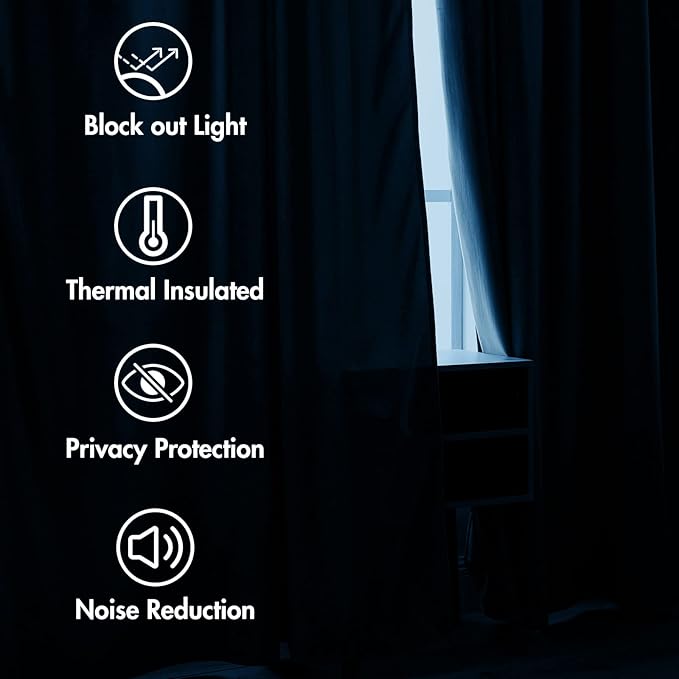 MIULEE Blue Velvet Curtains 96 inches 2 Panels - Luxury Room Darkening Curtains for Bedroom Living Room Thermal Insulated Super Soft Window Drapes Rod Pocket & Back Tab, Peacock Blue