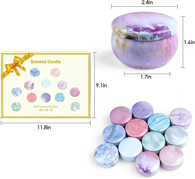 Scented Candles Gift Set,12 Pack Candles for Home Scented, 300 Hour Long Lasting Soy Wax Aromatherapy Candle Set, Birthday Gifts for Women with Gift Box, Christmas Gifts