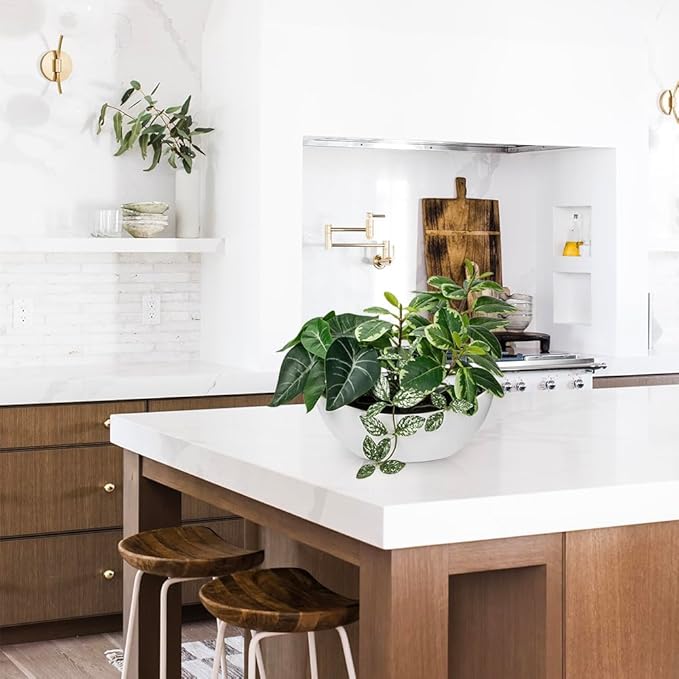 Fake Plants 11.8" Artificial Potted Plant Assorted Faux Plants in Pot Silk Plants Artificial Plants Indoor for Home Living Room Bedroom Bathroom Office Desk Table Centerpieces Shelf Greenery Decor