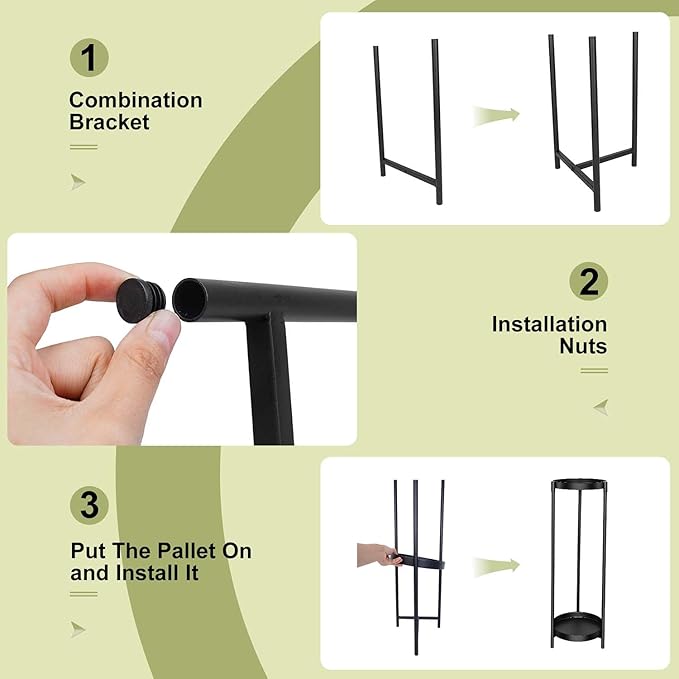 Plant Stand Indoor Outdoor, 2 Tier 24" Tall Black Flower Pot Plant Stands, Heavy Duty Metal Plants Shelf, Rustproof Iron Multiple Plant Round Supports Rack for Planter Corners Garden Balcony Patios