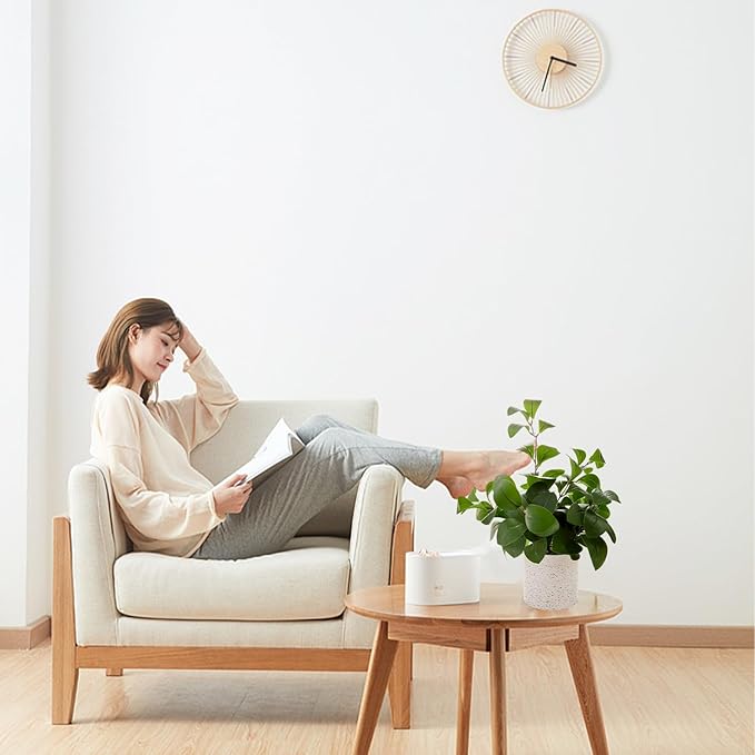 AlphaAcc Fake Plants Greenery Ficus Leaf Artificial Plant Indoor Bathroom Potted Faux Plant Decor with White Marble Planter for Kitchen Counter Bedroom Office Coffee Table Decoration