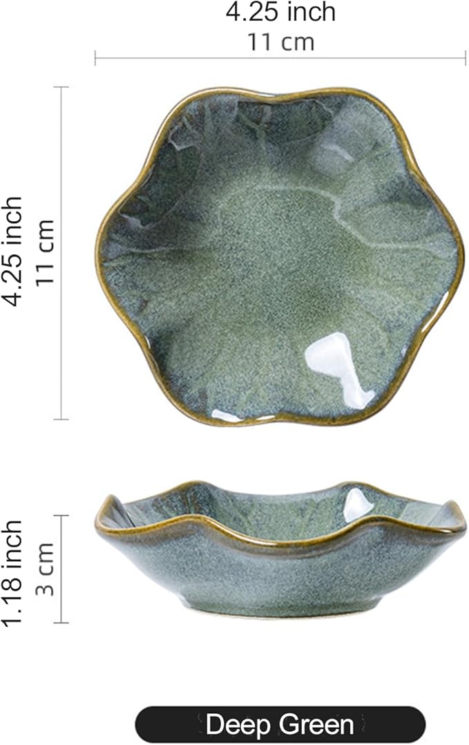 Ceramic Trinket Dish, Ring Tray, Decorative Jewelry Dish, Decoration Plate for Earrings, Rings, Jewelry Dish Holder, Key Bowl, Trinket Tray, Earring Holder for Women (Deep Green)