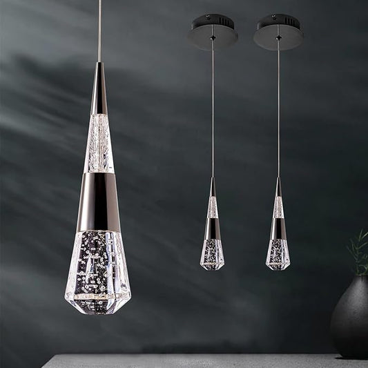 Pendant Lights Kitchen Island,Modern Pendant Led Light 2 Pack,Black Pendant Lights Kitchen Island for Dining Room,Led Chandelier for Bedroom Ceiling Hanging Pendant Light Fixture