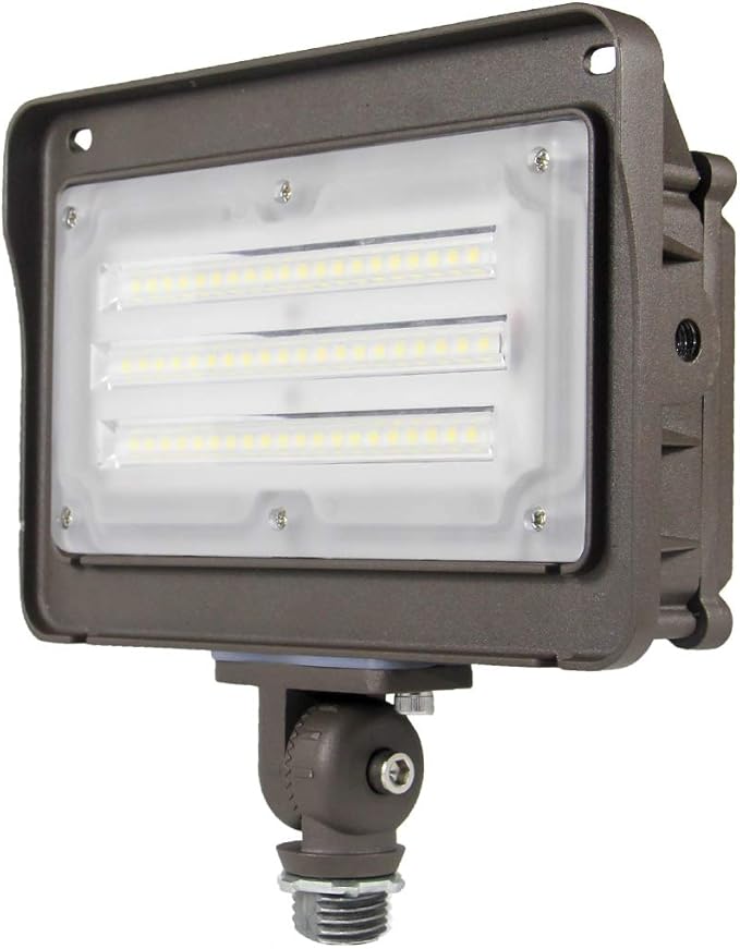 LED Flood Light Outdoor 50W, 6500LM (200W HPS/MH Equiv.) 5000K Daylight, Waterproof Knuckle Mount LED Outdoor Flood Lights for Garden Porch Yard, 100-277V ETL Listed