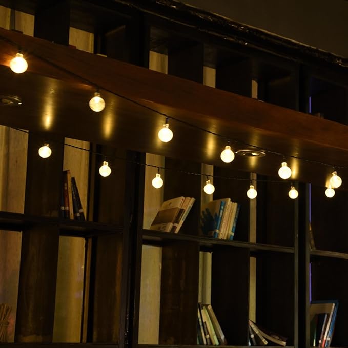 Battery Operated Globe String Lights, Crystal Globe String Lights 16ft 30 LED 8 Modes Waterproof String Lights with Timer for Backyard Garden Balcony Pergola Wedding Party Decor(Warm White)