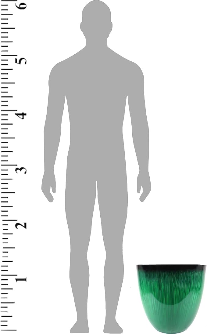 (EPR15-205 Large Egg Shaped Planter - Modern Indoor & Outdoor Decorative Flower Pot/Box (15 Inch, Green Flower)