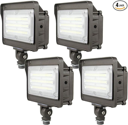 50 Watt LED Flood Lights, 6500lm Replaces 400W Incandescent, 5000K Daylight LED Flood Light Outdoor Waterproof for Yard, Patio, House Exterior, ETL Listed (4 Pack)