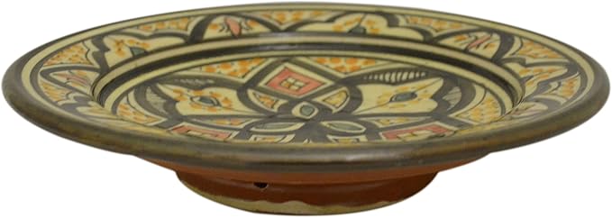 Ceramic Plates Moroccan Handmade Appetizer Tapas Serving Decorative 8 inches Round