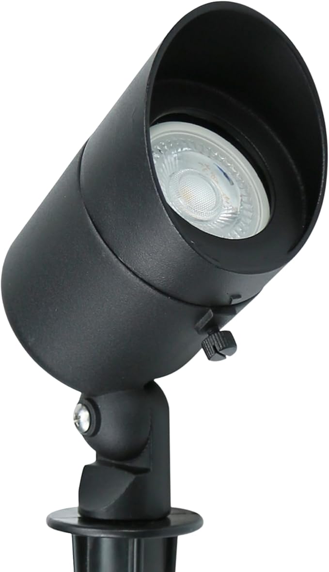 Lumina Lighting® 4W Landscape Lighting 12V Landscape Lights Low Voltage Landscape Spotlights Warm White Waterproof Outdoor Replaceable LED Bulb for Garden, Lawn, Porch, Patio and Yard (Black, 6-Pack)