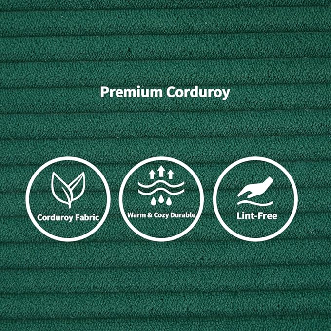 Convertible Folding Mattress Couch, Floor Sofa Bed with Fixed-Shape Frame, Corduroy Floor Sofa with Armrest, Floor Sofa Lounge Couch for Living Room Bedroom Lounge Studio-Emerald Green
