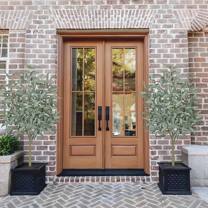 Artificial Eucalyptus Tree in White Pot – 5FT Faux Indoor Plant for Home Décor, Modern Greenery for Living Room, Bedroom, Office – Realistic Silk Leaves, Minimalist Planter