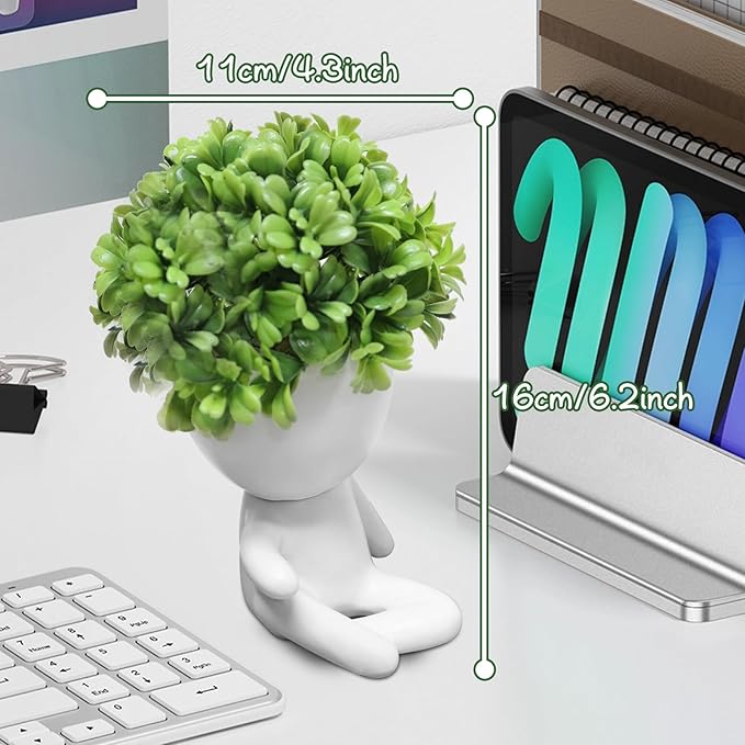 Zerzsy Small Artificial Succulents Potted Plants, Faux Succulents Desk Decoration, Fake Plants Wall Decor for Girls Gift, Home Office Bookshelf Decor - Set of 1