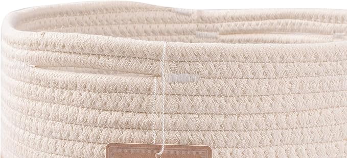 voten Cube Storage Baksets Bins 11x11’’ Fit 12x12’’ Organizer Bookcases Shelving,Stylish&Durable Woven Cotton Basket Containers for Organizing 3-Pack Off White/Mixed Pink