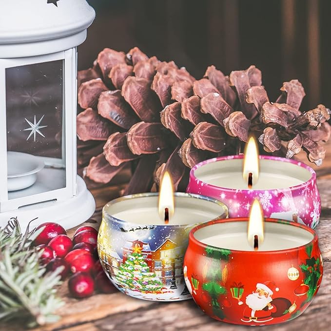 16pcs Christmas Scented Candles Set, 2.5oz Aromatherapy Candles Gift for Women, 16 Fragrances Soy Wax Candle for Christmas Holiday Thanksgiving Mother's Day