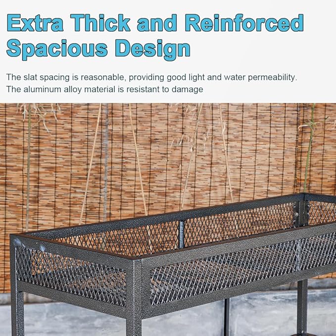 2-Tier Metal Plant Stand - Indoor/Outdoor Aluminum Shelf with Universal Wheel - Aesthetic Display Rack for Multiple Plants - Ideal for Lawn, Garden, Balcony, and Patio