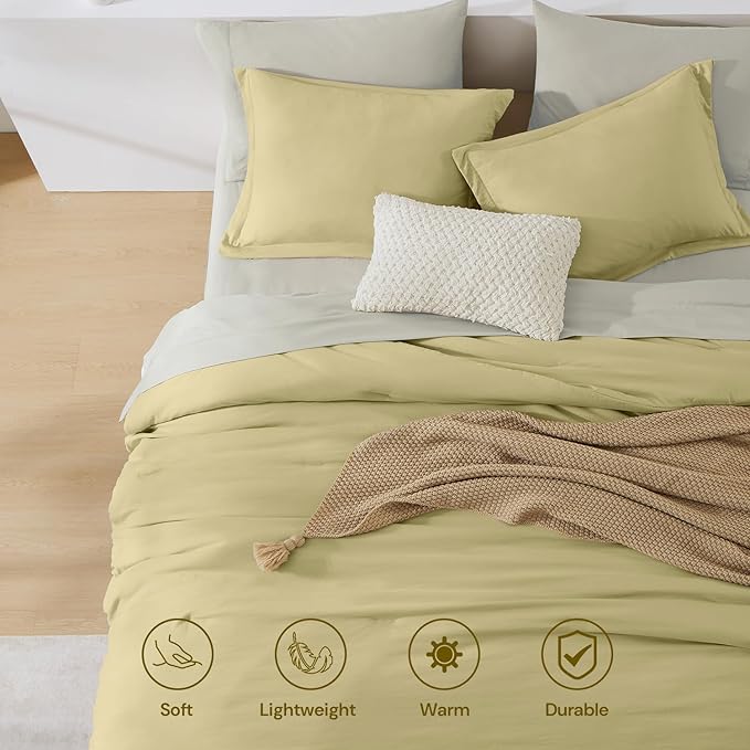 WRENSONGE Full Size Comforter Set- 7 Pieces Hemp Bed in a Bag Full Size Comforter with Fitted Sheet, Flat Sheet, 2 Pillow Shams, 2 Pillowcases, Warm Bedding Sets for All Season