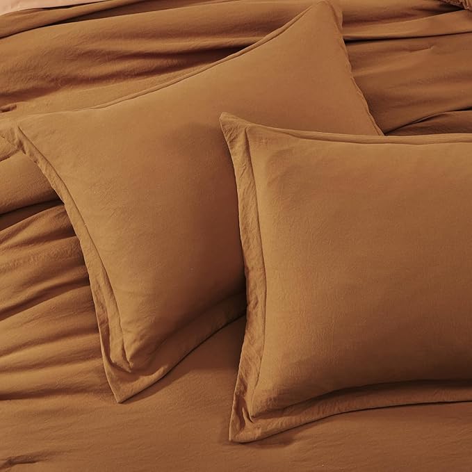 WRENSONGE Twin Comforter Set- 5 Pieces Terracotta Bed in a Bag, All Season Twin XL Bedding Sets with 1 Fitted Sheet, 1 Flat Sheet, 1 Pillow Sham and 1 Pillowcase