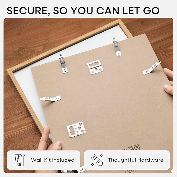 Homeforia 11x11 Picture Frame Wood, High-End Natural Oak 11 x 11 Thin Square Poster Frames with Mat 9 by 9 inch Photo, 11by11 Light Wooden Frame Matted to 9x9 Print, Tempered Glass, Wall Kit, Set of 1