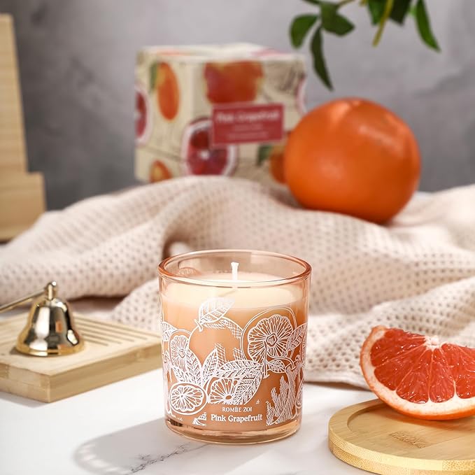 ROMIIE ZOI Scented Candle - Pink Grapefruit - 6oz Aromatherapy Soy Wax Jar Candle for Home, Gifts for Women - 170g