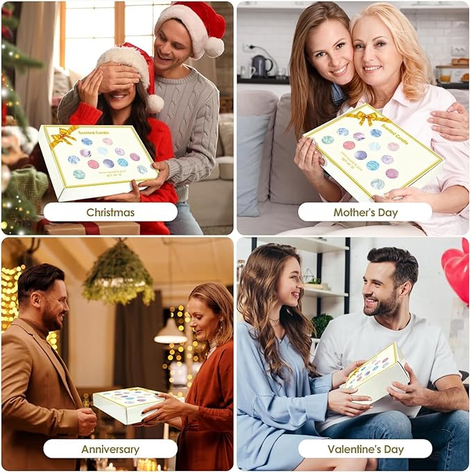 Scented Candles Gift Set,12 Pack Candles for Home Scented, 300 Hour Long Lasting Soy Wax Aromatherapy Candle Set, Birthday Gifts for Women with Gift Box, Christmas Gifts