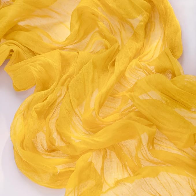 MLMC Gold Table Runner Rustic Fall Cheesecloth Table Runner 10ft Gauze Cheese Cloth Table Decoration 35x120 Inches for Wediing Picinc Party Family Gatherings Home Decor