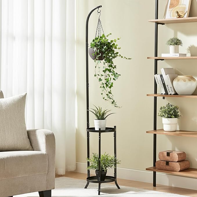 3 Tier Metal Plant Stands, Metal Corner Tall Plant Stands for Multiple Plants, Modern Flower Pot Holder Shelf Display Rack