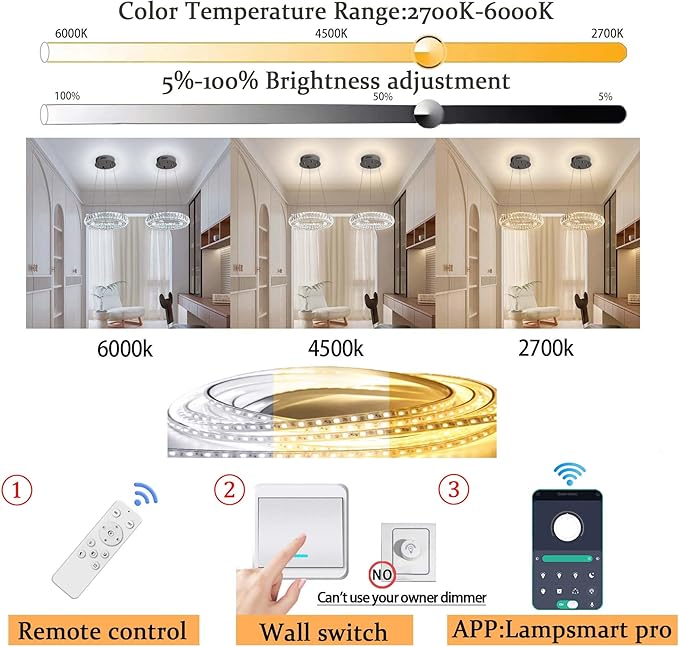 Modern LED Chandelier 1 Ring 8.7in Pendant Light for Kitchen Island Dimmable LED Ceiling Light Black Pendant Light for Dining Room Bedroom Living Room