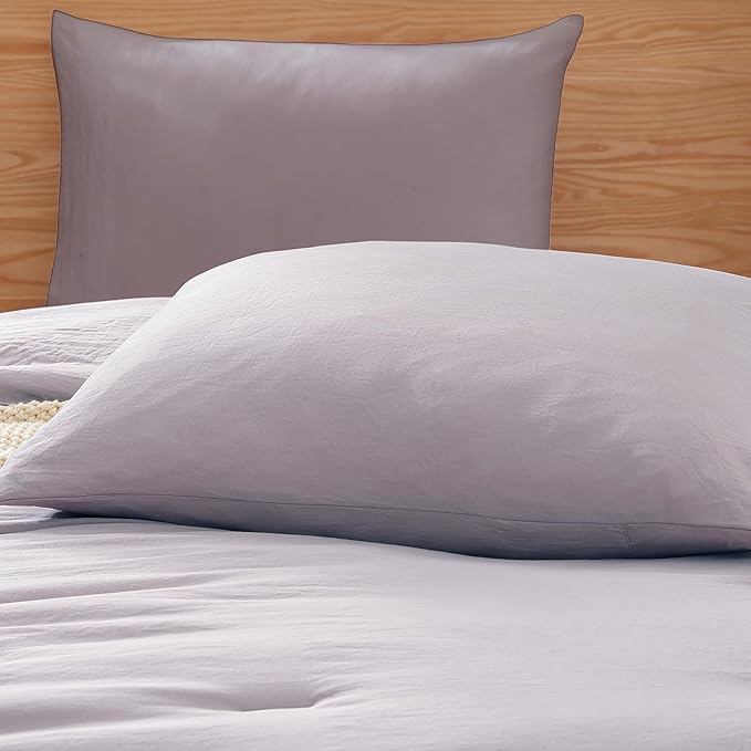 WRENSONGE Twin XL Comforter Set, 5 Pcs Soft Twin Size Comforter Sets- Lilac Twin Comforter, Fitted Sheet, Flat Sheet, 2 Pillow Shams, 2 Pillowcases, Warm Twin Bedding Sets All Season