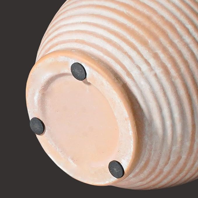 Ceramic Flower Vase with Handle, 6 inch Rustic Terracotta Vase, Vintage Clay Pottery, Farmhouse Decor, House Decorations for Home, Living Room, Bedroom, Entryway, Kitchen Decor