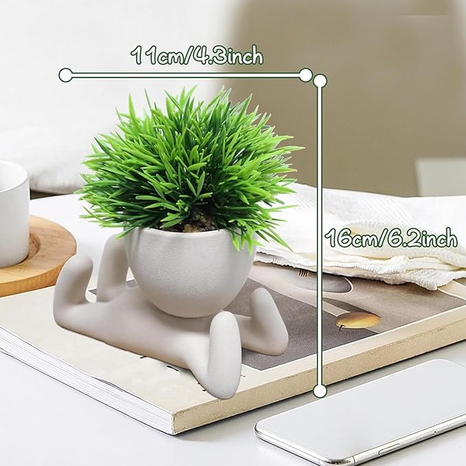 Zerzsy Mini Succulent Plant Fake Plants Succulents Plants Artificial for Home Bathroom Living Room Office Decor Cute Desktop Decoration- Set of 1