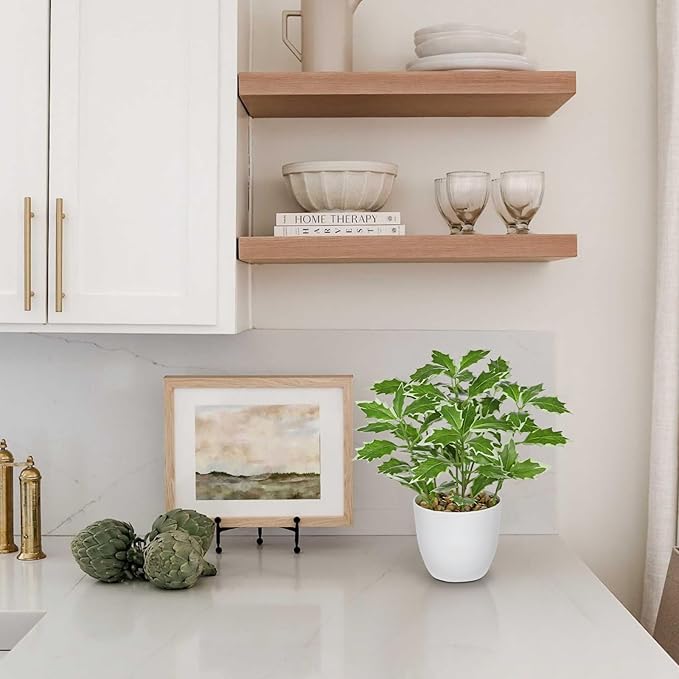 Briful 2PCS Fake Plants Artificial Greenery Potted Faux Lifelike Plant for Farmhouse Home Garden Party Decoration