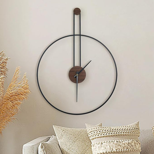 Modern Wall Clock Large Wall Clocks with Walnut Dial Silent Non-Ticking for Living Room Home Decor Bedroom Kitchen Office