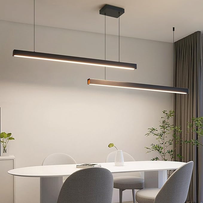 Linear Pendant Light Fixtures, LED Island Lights with Remote, Modern Pendant Light for Kitchen Island Dining Room Billiard Room Office Bar, 3000k-6000k Dimmable