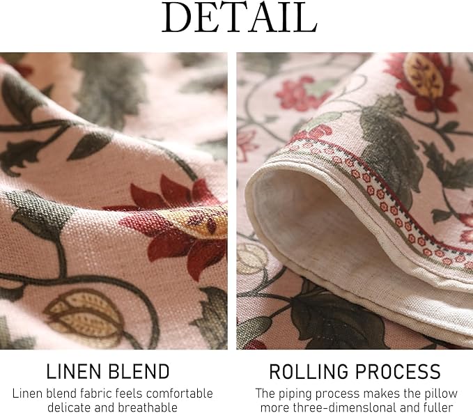 Designer Provence Elegant Linen Table Runner 71 Inches Long,Flower and Leaves Pattern Durable Table Runners for Dining Tables,Thanksgiving,Kitchen Tables,Christmas,12"*71"-Ratina