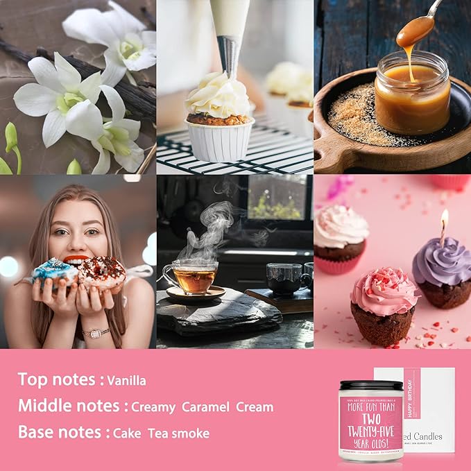 50th Birthday Gifts for Women, Perfect Birthday Present, Funny Presents for Mom, Friends, Wife, Sister, 7oz Vanilla Cream-Scented Candle