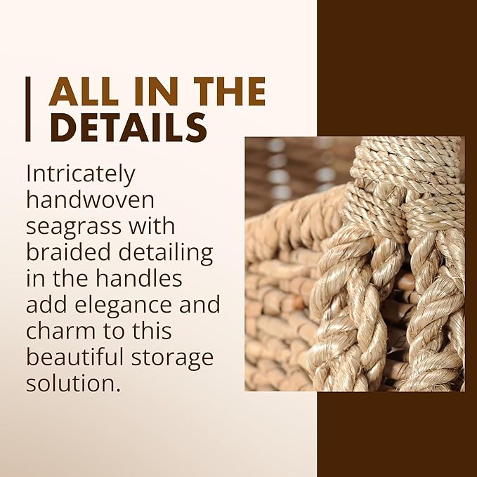 KOUBOO XL Seagrass Basket, Handmade, Living Room, Blankets, Toy Bin, Extra Storage, Decorative Storage, Laundry Basket, Brown