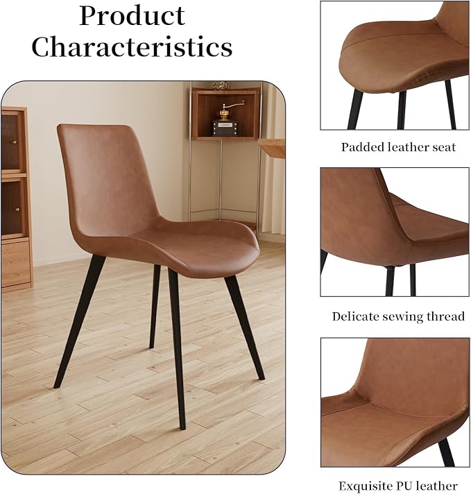 43.2"-59.1" Extendable Round Dining Table Set, Mid Century Wooden Round Kitchen Table, Oak Coffee Table for 4-6 Person,PU Leather Chair