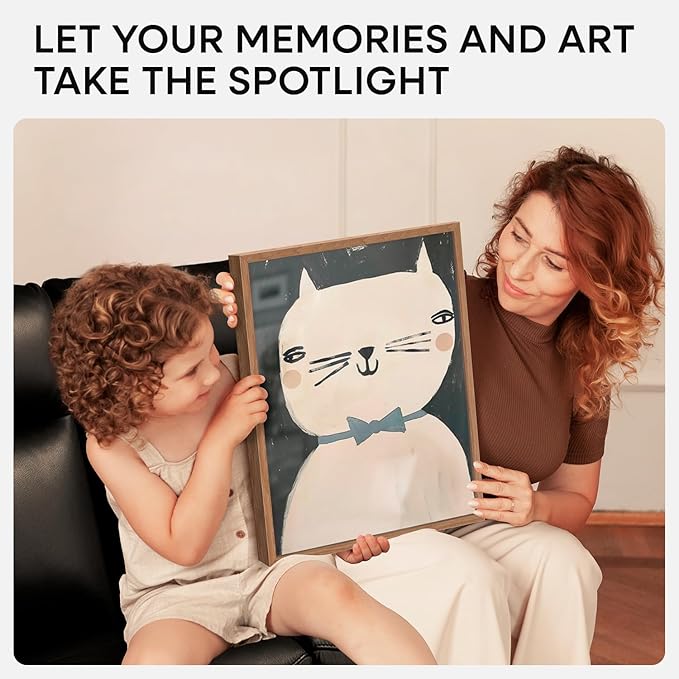 Homeforia 16x20 Wooden Frame, High End Natural Oak 16x20 Light Wood Picture Frame with Mat 11x14, 16 by 20 Poster Frames Matted to 11 x 14 Photo, 20by16 Thin Frames, Tempered Glass, Wall Kit, Set of 1